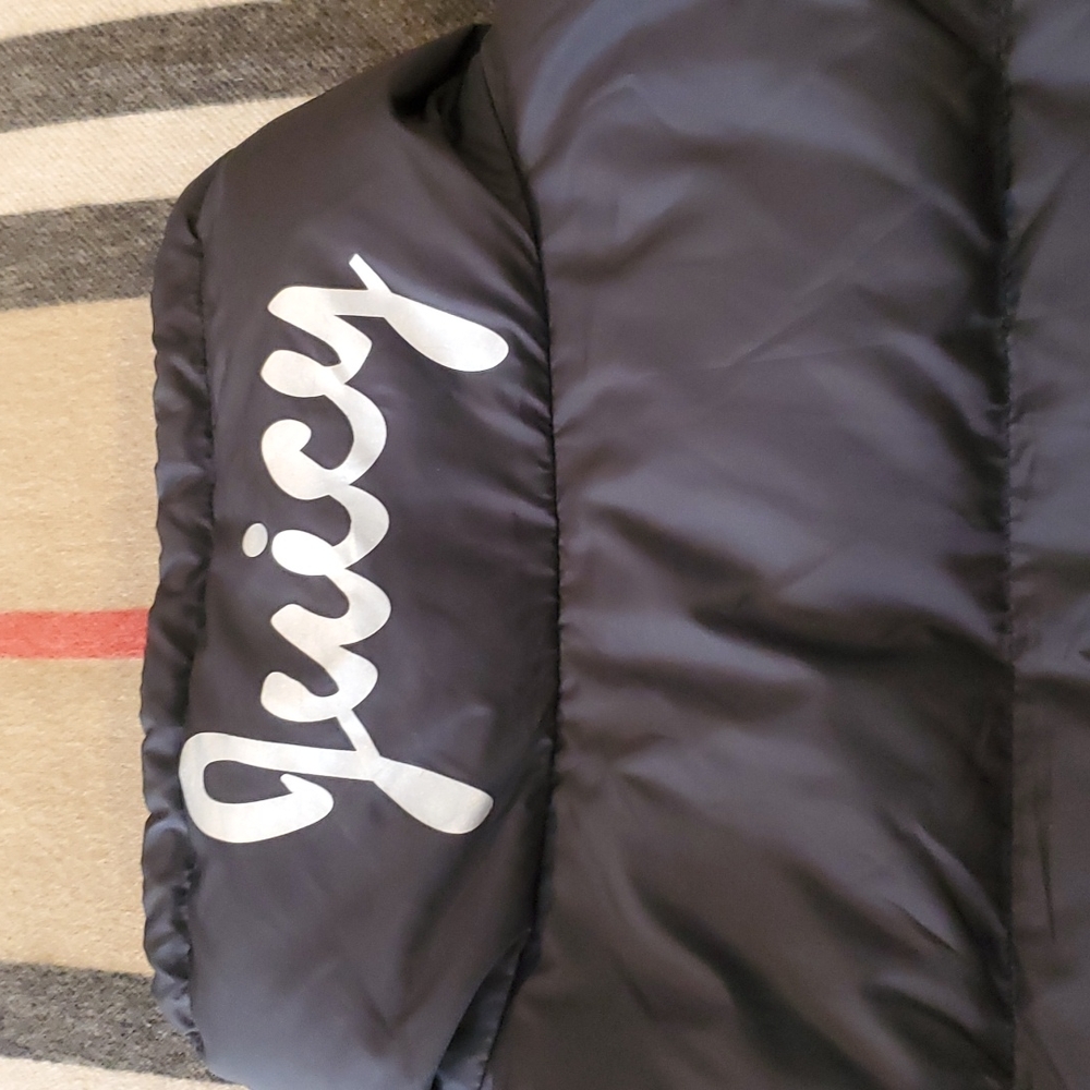 Juicy Couture Black Quilted Puffer Coat Sz Small - Picture 5 of 8